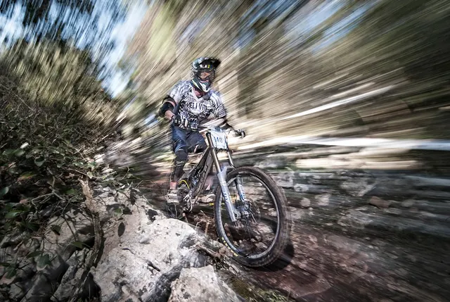 Mountain biker on a trail