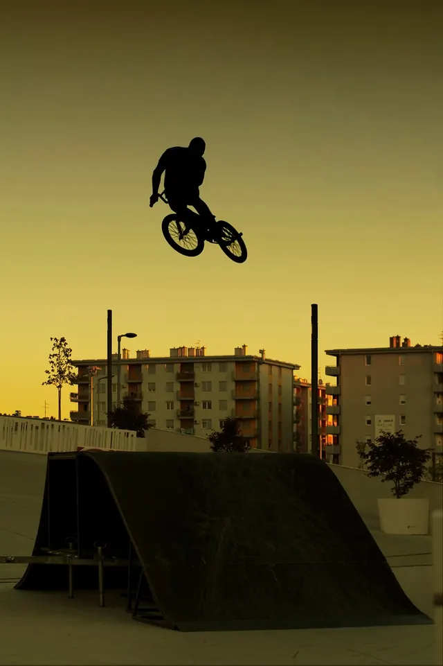 BMX silhouette at sunset